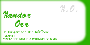 nandor orr business card